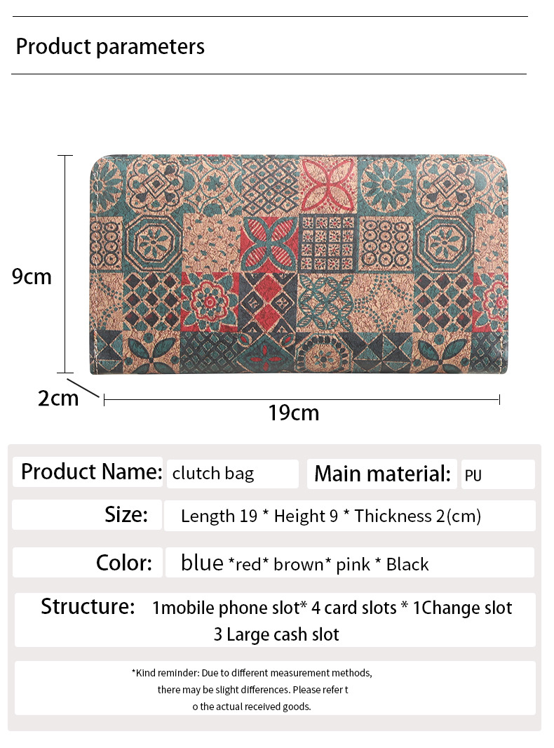90g Weight Polyester Lining Material Zipper Closure Type Long Wallets Bags Type 1 Piece Quantity Daily Occasion Pu Leather Material Geometric Pattern All Seasons Season Women's Gender Vintage Style Style Square Shape Women's Geometric Pu Leather Zipper Long Wallets 8