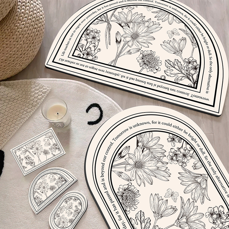 Hard Diatom Mud Bathroom Absorbent Floor Mat Toilet Anti-Slip Mat Wash Washing Toilet Door Door Quick-Dry Foot Mat Door Mat Entrance