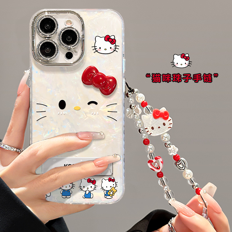 Cute Kt Cat Bow Doll for Apple 16Pro Phone Case 15 Bracelet 14 Premium Sense 13 Cute 12 Cute Kt Cat Bow Doll for Apple 16Pro Phone Case 15 Bracelet 14 Premium Sense 13 Cute 12