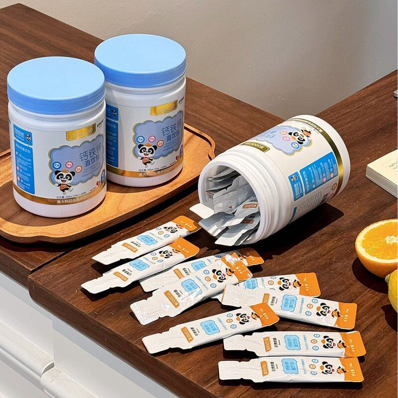 Calcium, Iron and Zinc Direct Drinking Bag to Supplement Calcium, Iron and Zinc, Easy to Absorb Lactic Acid Bacteria Original Flavor Official Authentic Product