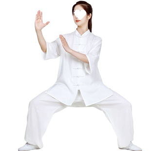 New Summer Linen Tai Chi Cotton Silk Men's and Women's Cotton and Linen Martial Arts Practice Tai Chi Suits