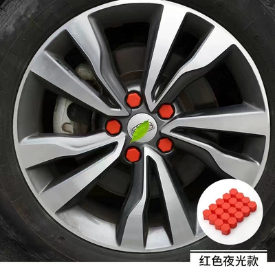 and Rust-proof Cap Silicone Screw — Hub cover - 17mm-luminous-red-20-pieces