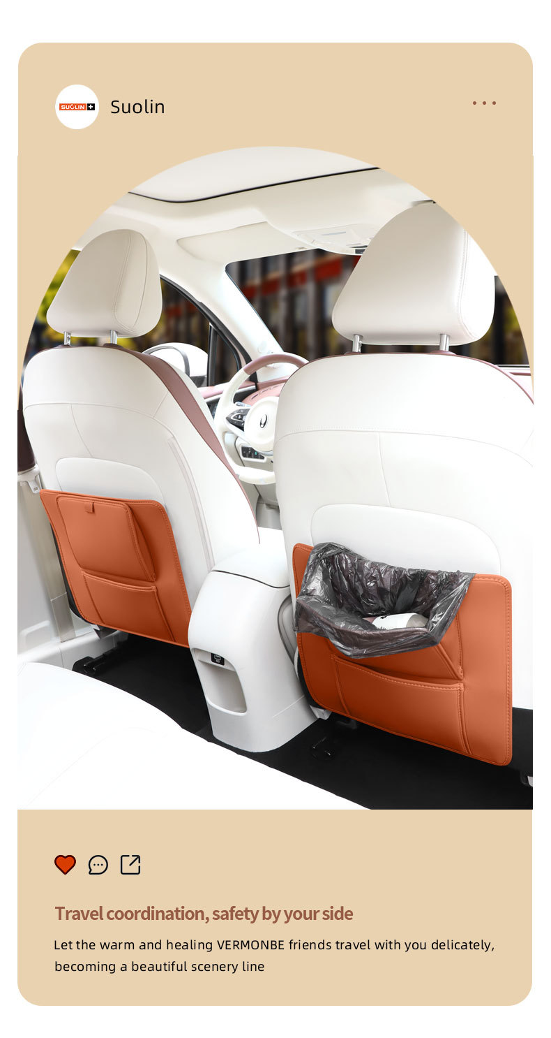 Cross-Border Hot-Selling Car Storage Bag, Trash Bag, Multifunctional Storage Organizer for Back Seat, Anti-Kick Mat