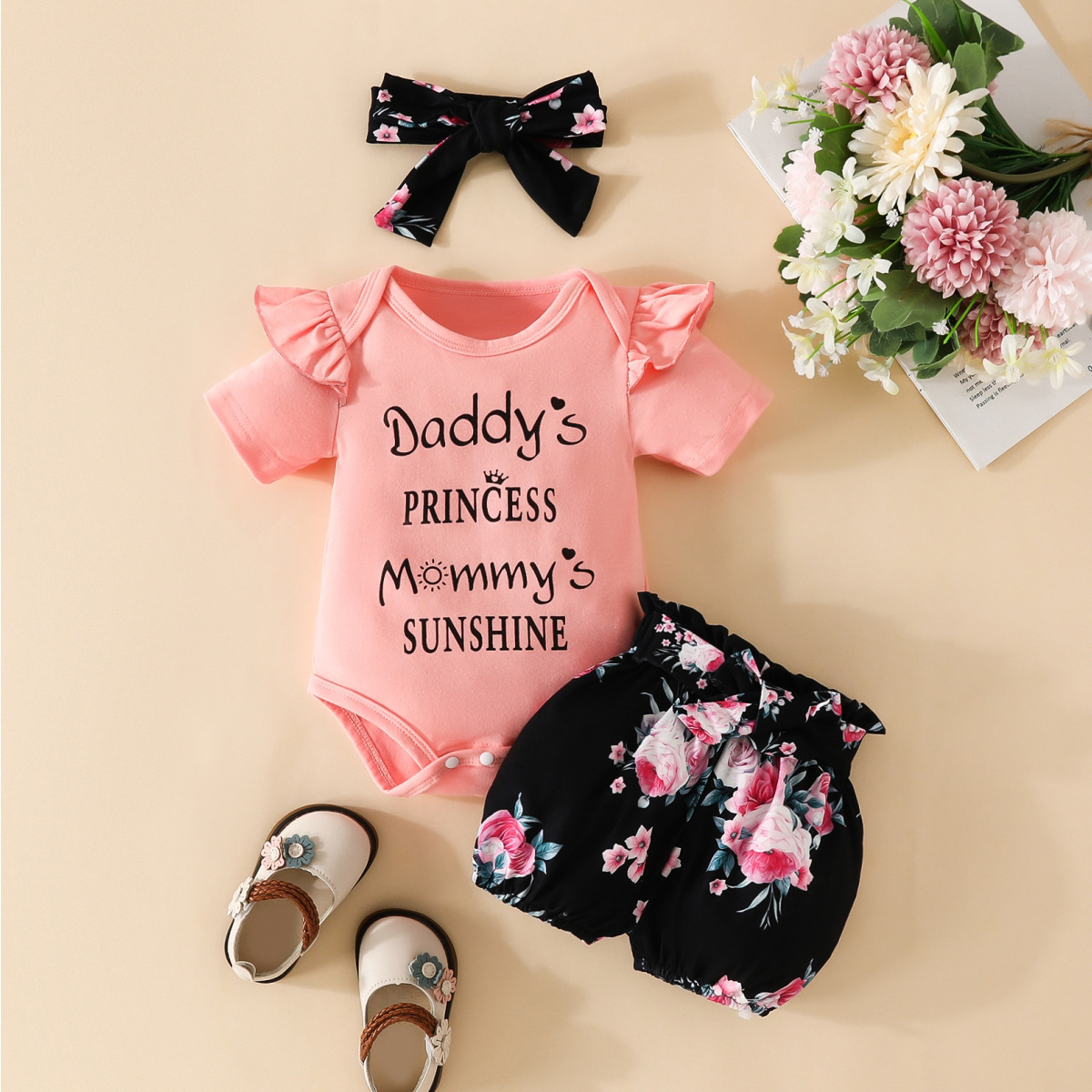 Simple Style Solid Color Cotton Baby Clothing Sets display picture 2