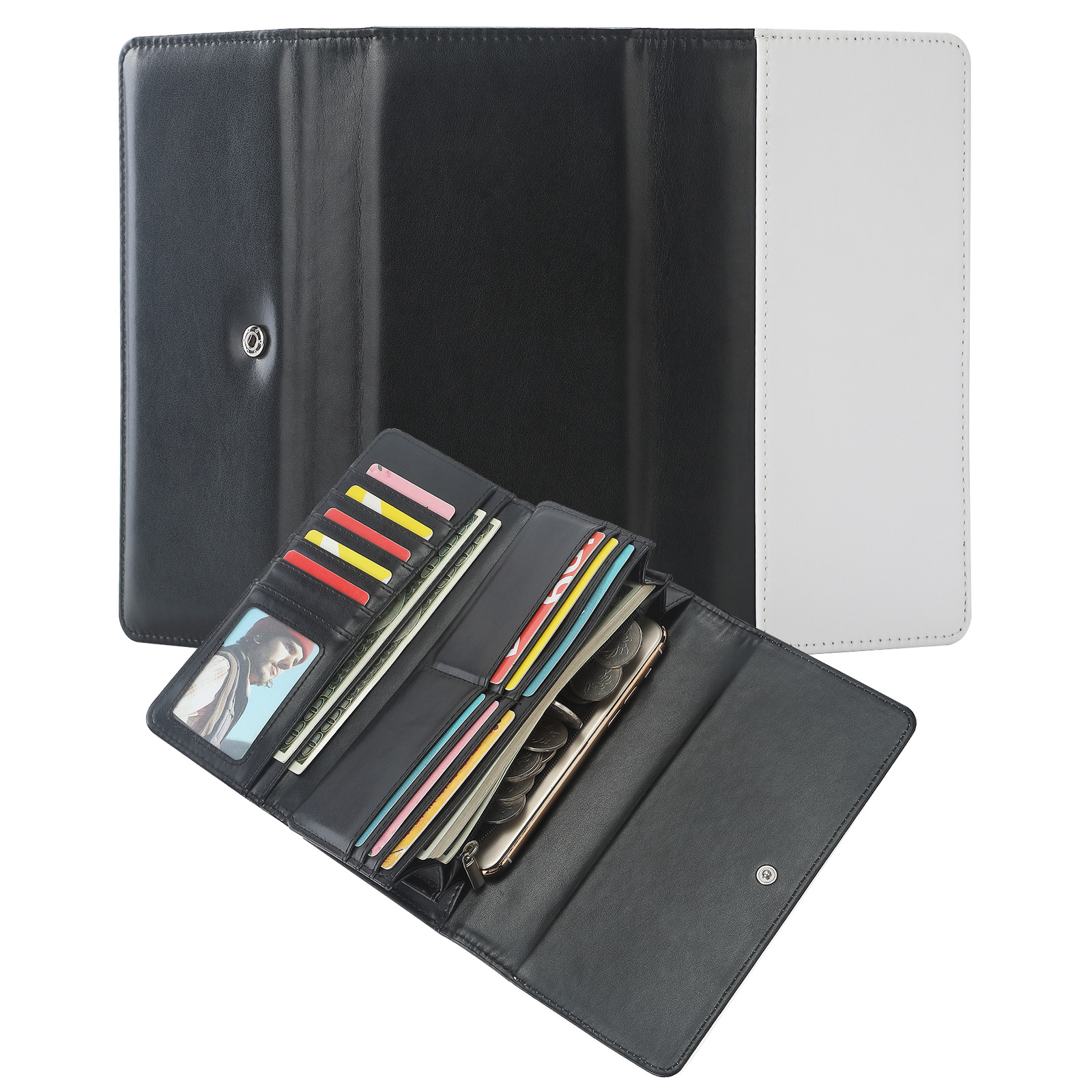 Suministro directo de fábrica sublimación de transferencia térmica para hombres y mujeres Tri-fold billetera de gran capacidad en stock
