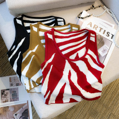 Summer New Arrival Short-Sleeve Off-the-Shoulder Nipple-Showing Sexy Girl Pure Desire Style Ice Silk Knit Top for Women