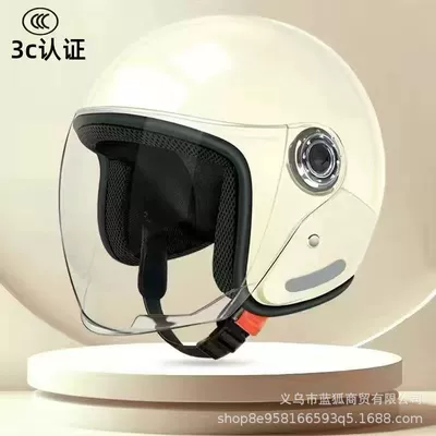 and Cold-Proof, Unisex, Motosiklet kaskı (dəbilqə) - original-color-helmet-white-hd-clear-lens