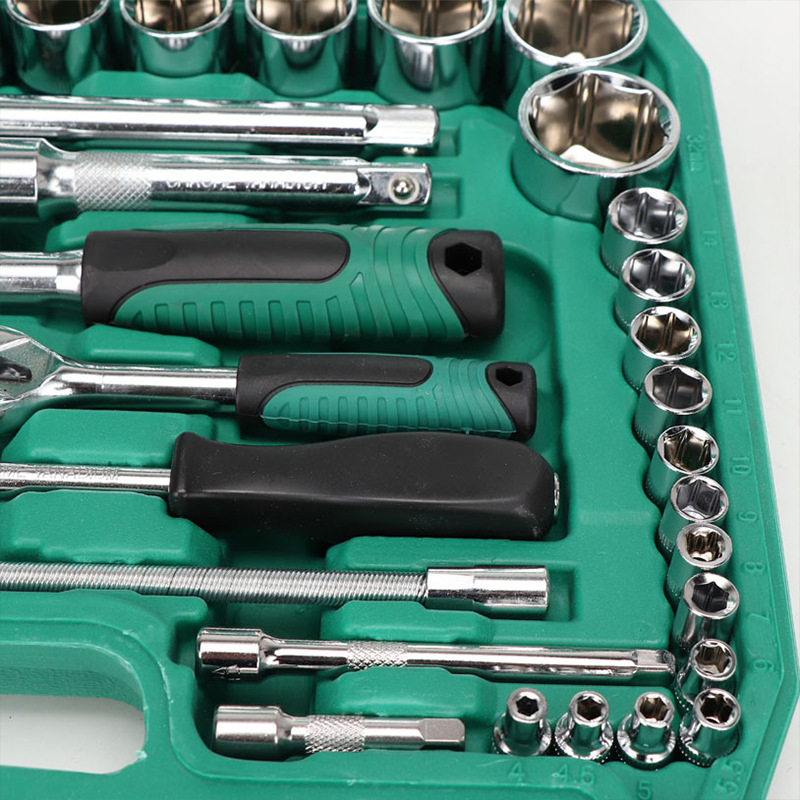 65 conjuntos de herramientas de reparación de automóviles combinadas con llave rápida de reparación de automóviles llave de manga hexagonal al por mayor