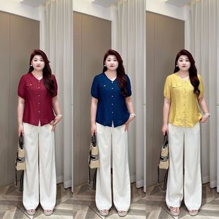 [New] Pmm81840 New Summer Style, Flesh-Covering, Fashionable, Versatile, Slimming Look, Casual Short-Sleeved Shirt