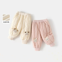 女童裤子冬装2025新款儿童洋气保暖棉裤宝宝加绒夹棉运动卫裤冬季