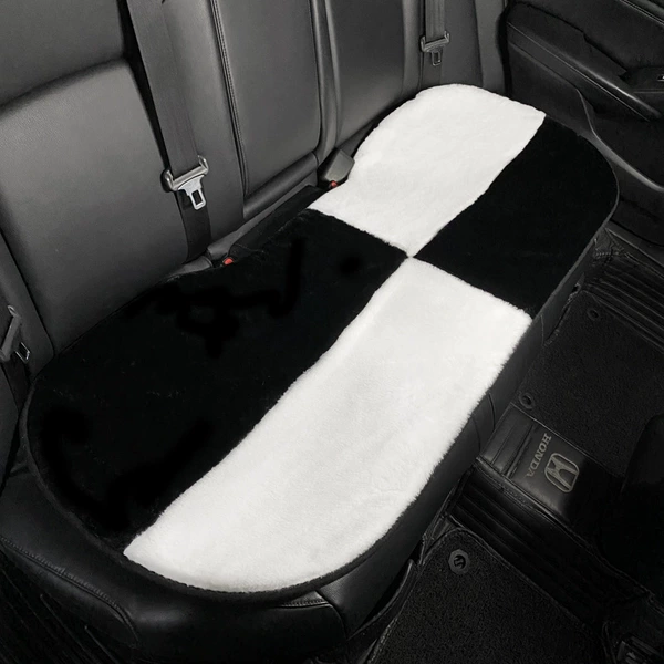 Plush Black and White Four Grids-Single Single Cushion in the rear