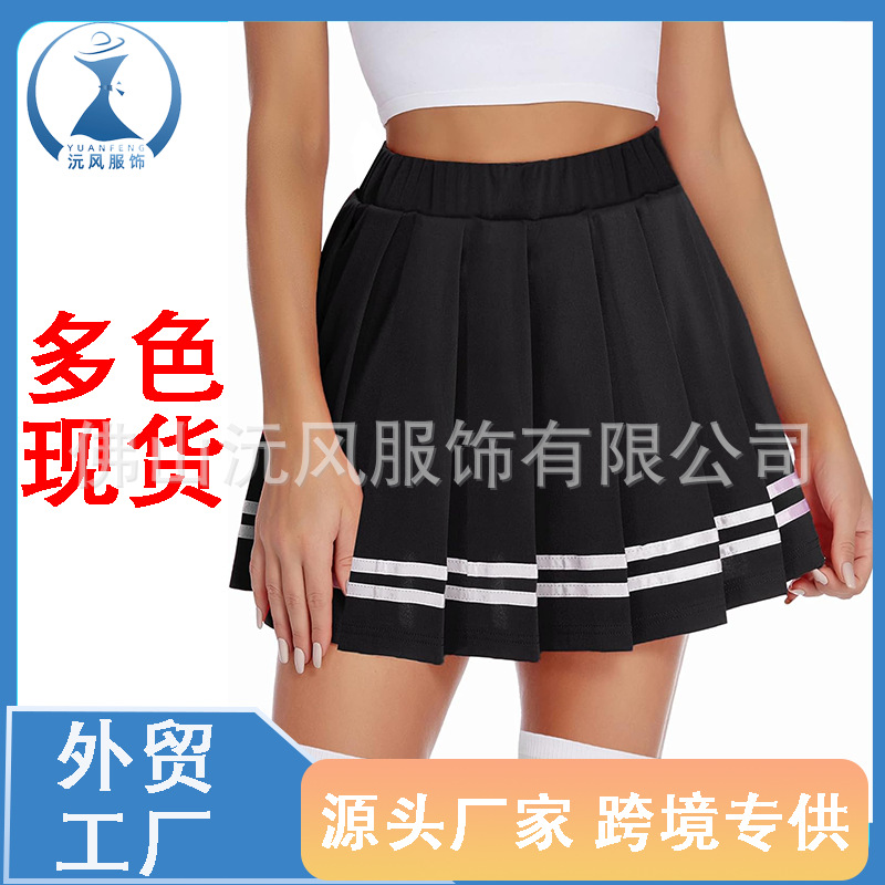European and American Cross-Border Sexy Lingerie Jk Pure Vitality Temptation Uniform Stewardess Water Glove Set Women's Pleated Skirt