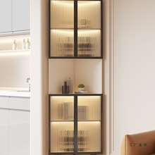 实木角柜转角柜墙角置物柜客厅酒柜拐角沙发边柜三角柜定 制储物