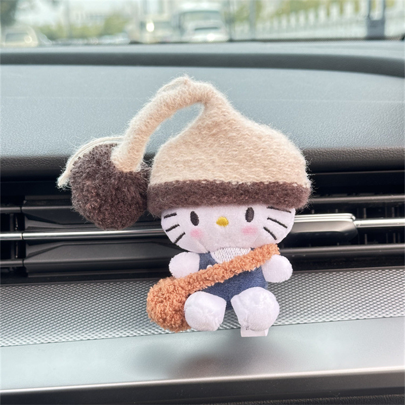 Decoración de aire acondicionado para automóviles accesorios de automóviles de dibujos animados elefante gorra Kitty decoración de salida de aire acondicionado adorable adornos de perfume para automóviles