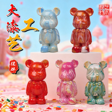 檀木大漆漂漆小公仔网红儿童房装饰品客厅轻奢电视柜酒柜轻奢摆件