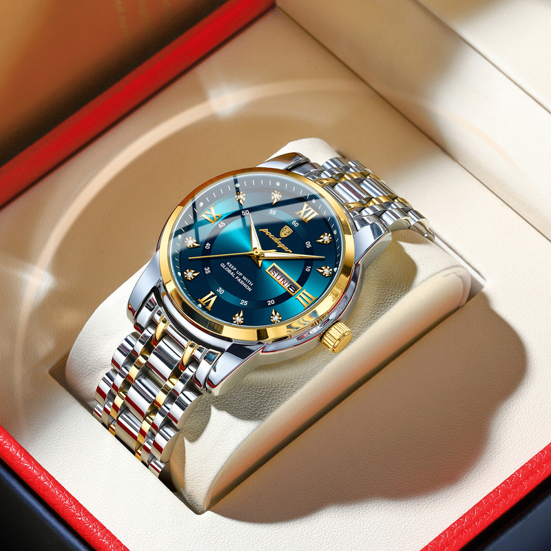 Poedagar/Poedagar Brand 936 Waterproof Men's Steel Band Watch Dual Calendar Luminous Quartz Watch Live Broadcast Poedagar/Poedagar Brand 936 Waterproof Men's Steel Band Watch Dual Calendar Luminous Quartz Watch Live Broadcast