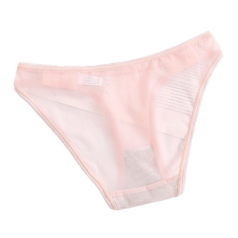 Ropa interior de niña Estilo japonés Entrepierna de algodón para mujer Cintura baja Malla sexy para niña Transparente sin costuras calzoncillos de mujer sexy