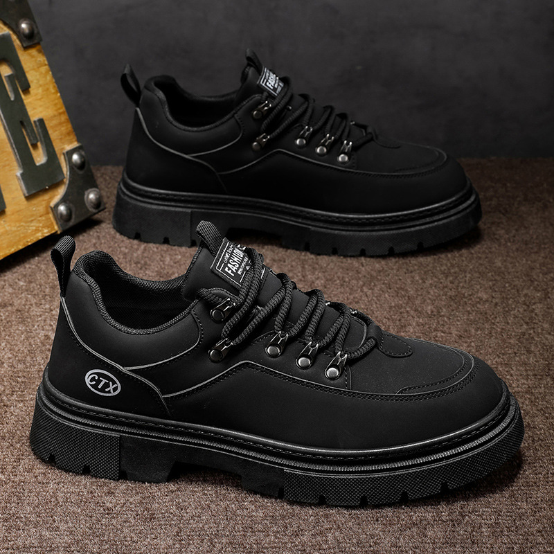 Zapatos de hombre primavera 2026 nuevos zapatos de trabajo al aire libre Martin negros británicos para trabajar zapatos de protección laboral casuales para hombres