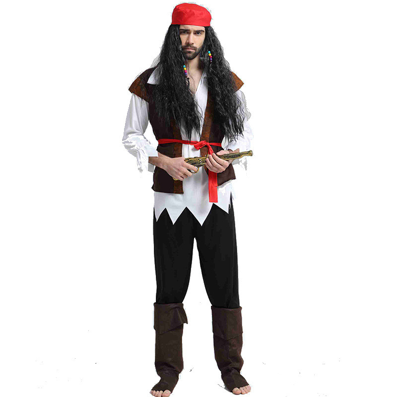 Halloween adultos niños cosplay chicos Capitán Jack chicas piratas del Caribe trajes de baile de máscaras