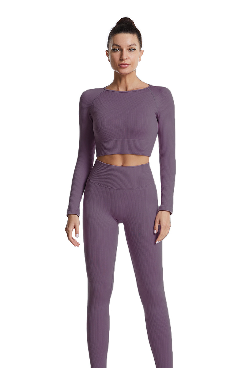 Sports Solid Color Nylon Round Neck Tracksuit Leggings display picture 13