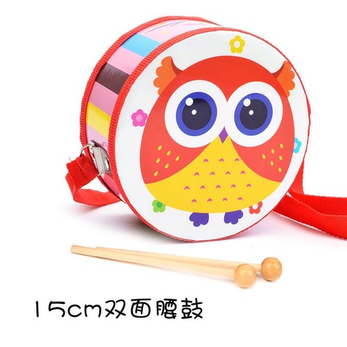 Beating drum cartoon hand drum performance instrument snare drum double-sided drum percussion instrument Orff toy
