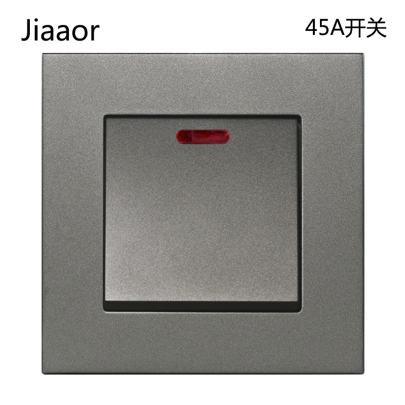 45A Curved Bracket Switch Panel with Indicator Lights, Air Conditioner and Water Heater High Power Double Pole Double Throw Switch, 86 Type Surface Mount