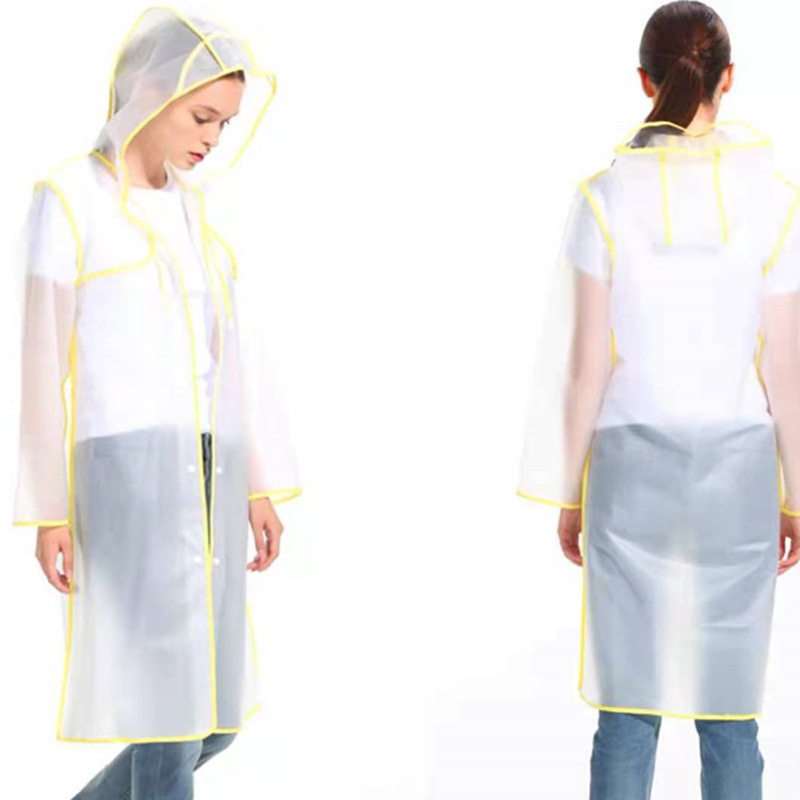 Clearance raincoat long edging EVA adult men's and women's outdoor walking rainstorm proof coat poncho non-disposable