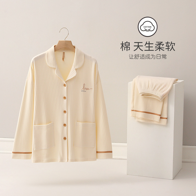 Pijamas de las mujeres primavera y otoño 100% algodón manga larga verano Delgado homewear más tamaño traje