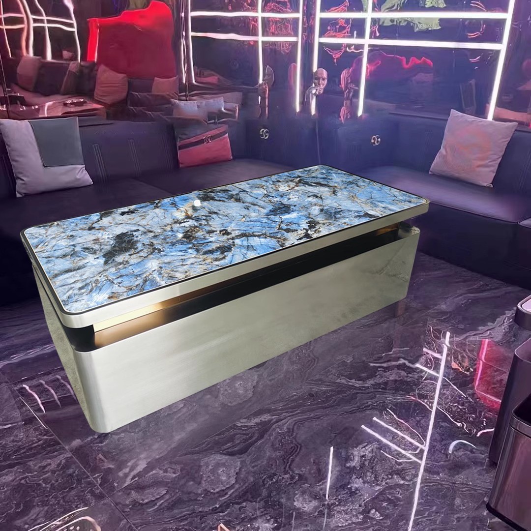 고급 사파이어 슬레이트 엣지 커피 테이블(재고 있음)