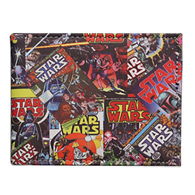 Cartera de Star Wars alrededor del cine y la televisión, guerrero negro, soldado blanco, cartera corta de dos plegados, cartera PU para hombres adolescentes