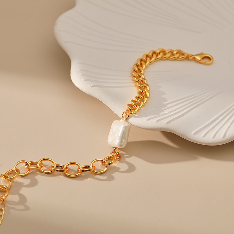 Fashion Square Copper Pearl Plating Bracelets 1 Piece