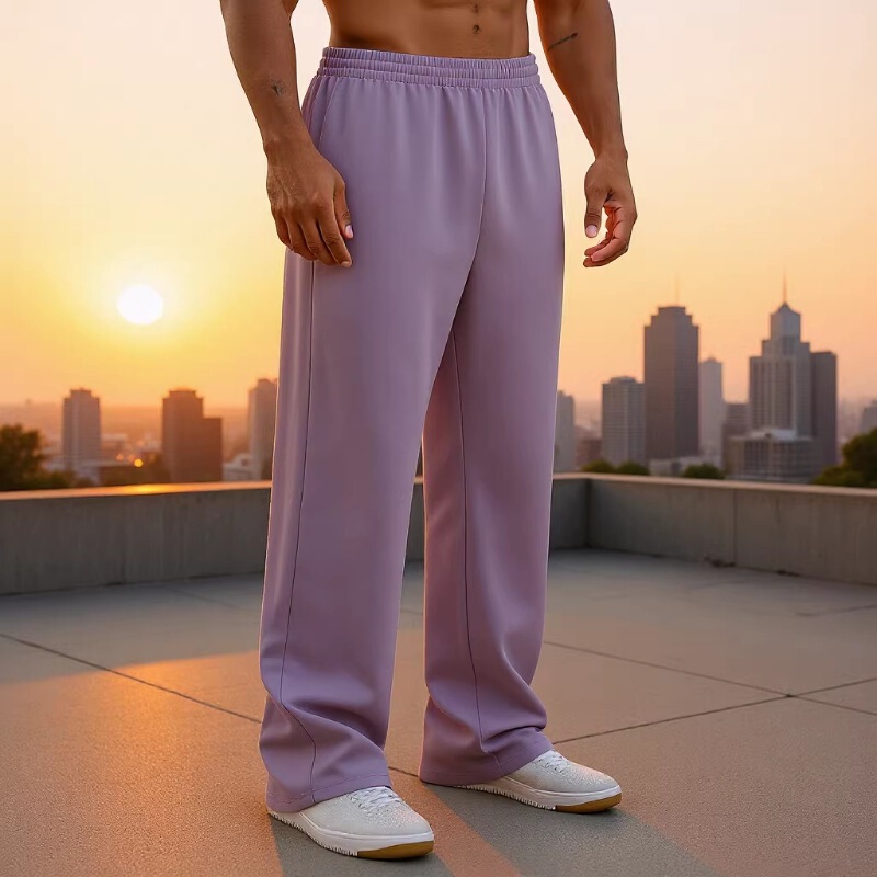 New Hot-Selling Cross-Border Men's Sports Fashion Wide-Leg Pants Joggers Sports Fitness Training Casual Loose Pants