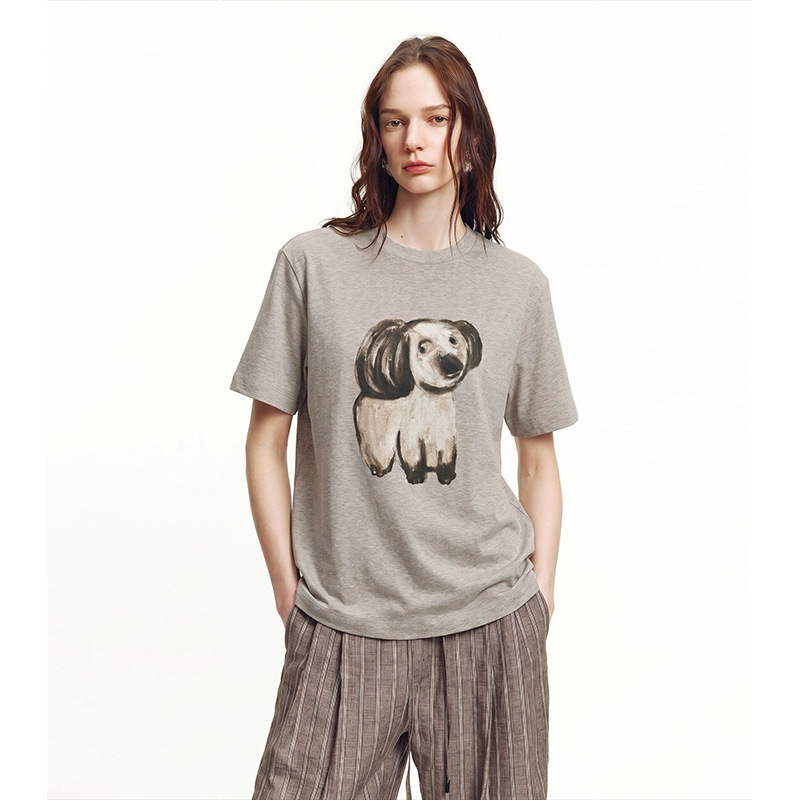 【Jiang* Order】Artistic Dog Print T-Shirt, Relaxed and Loose Fit, Breathable, Soft and Comfortable Short-Sleeve Shirt 【Jiang* Order】Artistic Dog Print T-Shirt, Relaxed and Loose Fit, Breathable, Soft and Comfortable Short-Sleeve Shirt