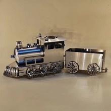 不锈钢托马斯蒸汽火车头模型创意手工拼装玩具文具盒模型成品