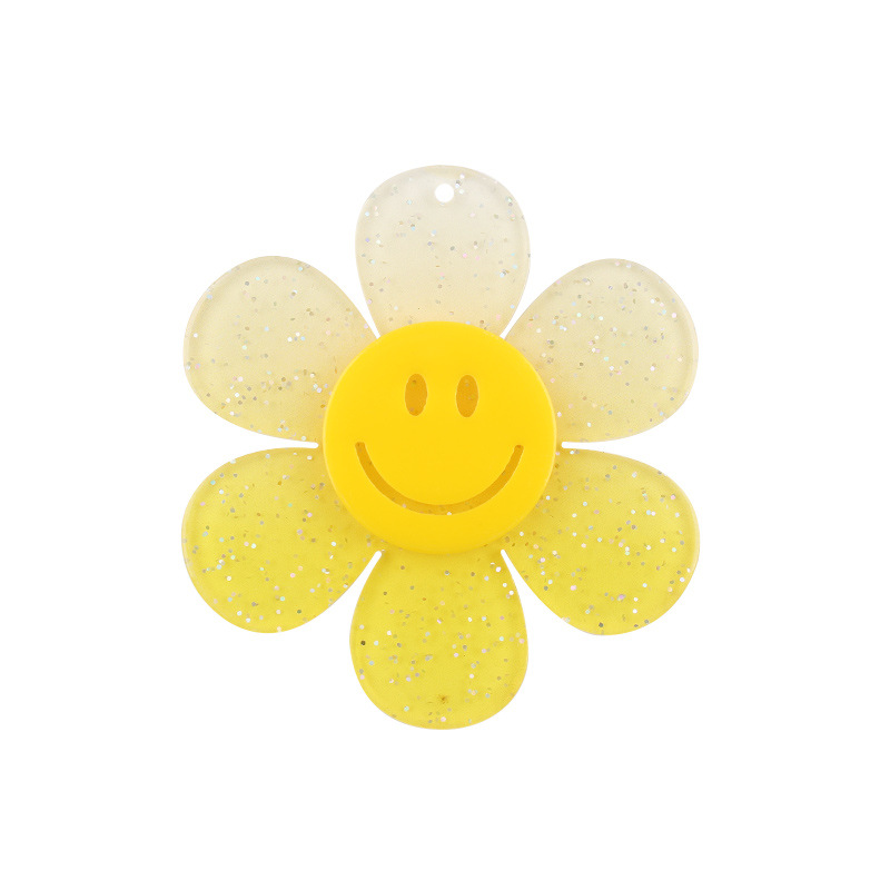 Nuevo acrílico sonriente girasol pequeños accesorios creativos ing nicho flores frescas llavero accesorios accesorios