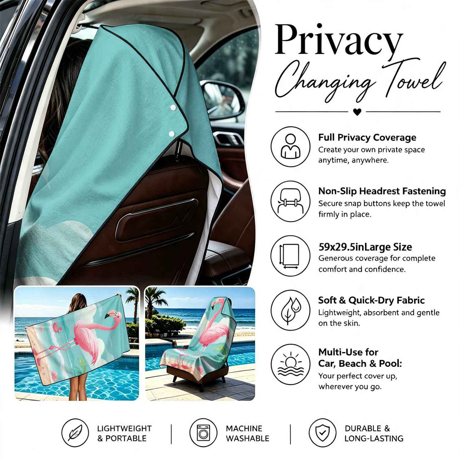 2-piece dual-use car seat cover, ultra-fine fiber, can be used as a beach towel, printed car protective seat cover 13