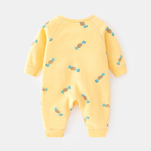 Newborn boneless jumpsuit, baby pure cotton harem spring and autumn newborn monk clothing, rompers, male and female baby inner clothes