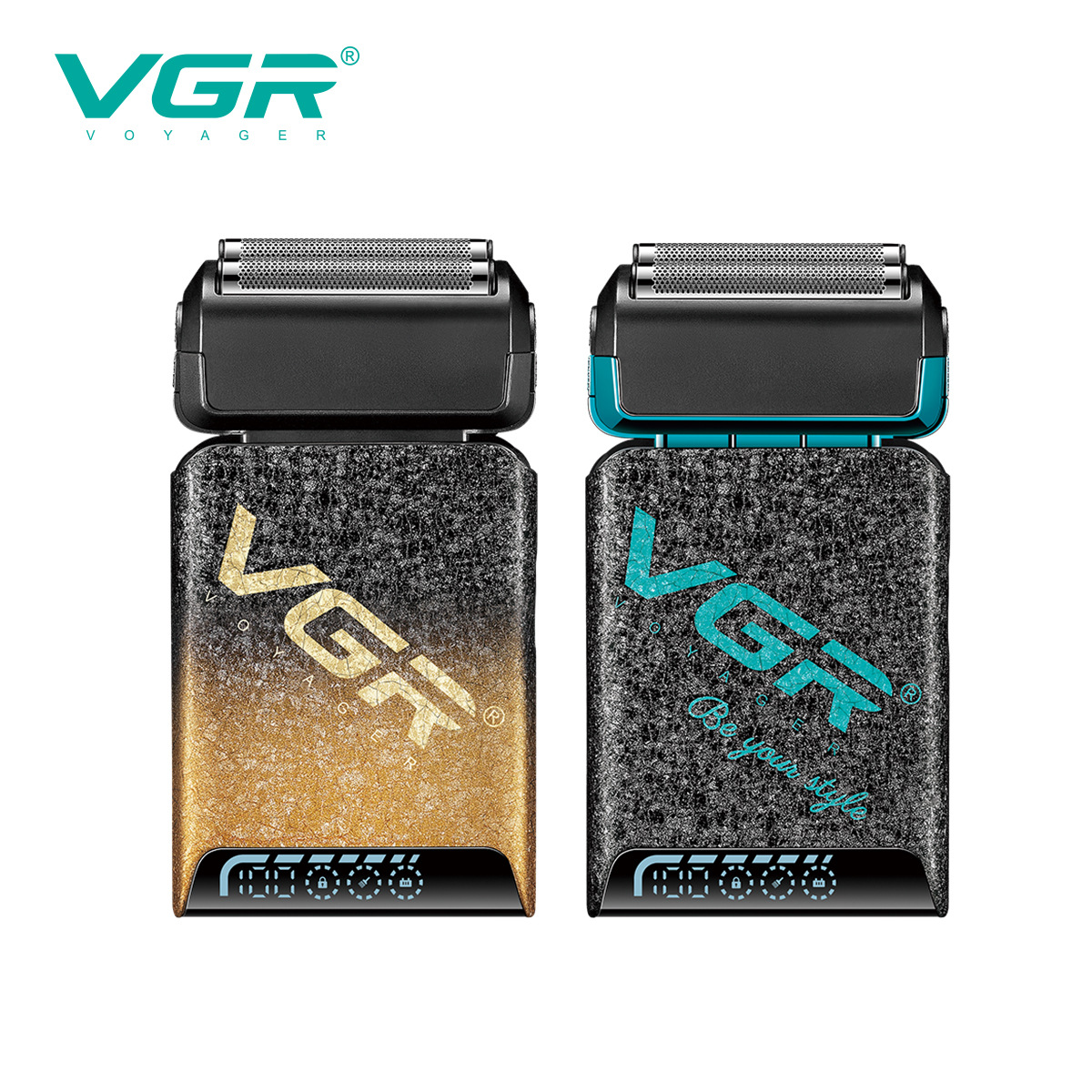 Dual Head Reciprocating Shaver Portable Rechargeable Electric with Gradient Digital Display for Men's Facial Hair Trimming_voghion.com