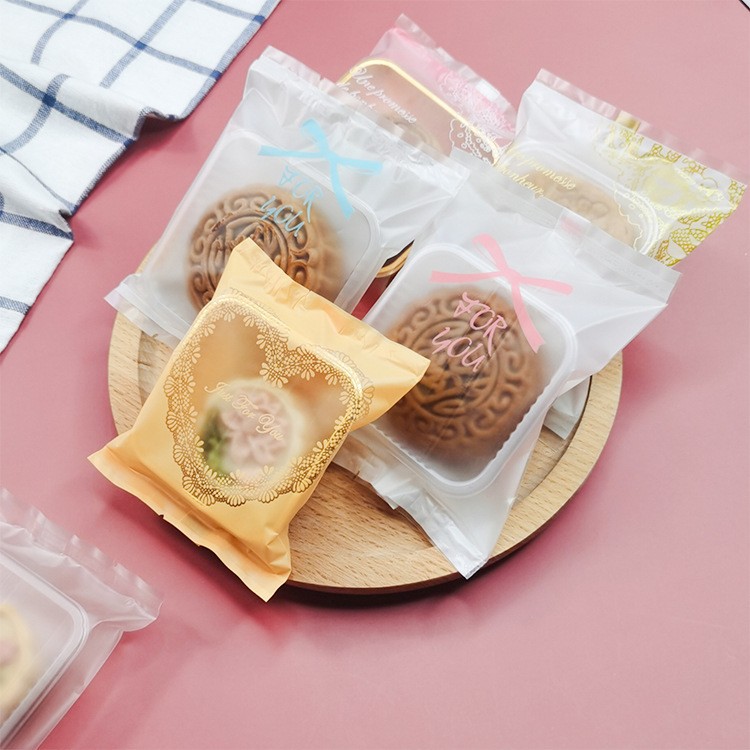 月饼包装烘焙包装磨砂平口机封袋点心糕点西点袋密封饼干袋100个