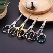 不锈钢小剪刀办公文具剪线头剪手工剪纸家用学生手工剪纸梅花剪刀