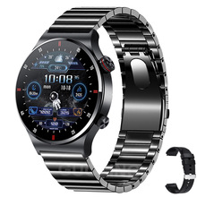 QW33蓝牙通话智能手表ECG+PPG商务不锈钢表带防水男士手表