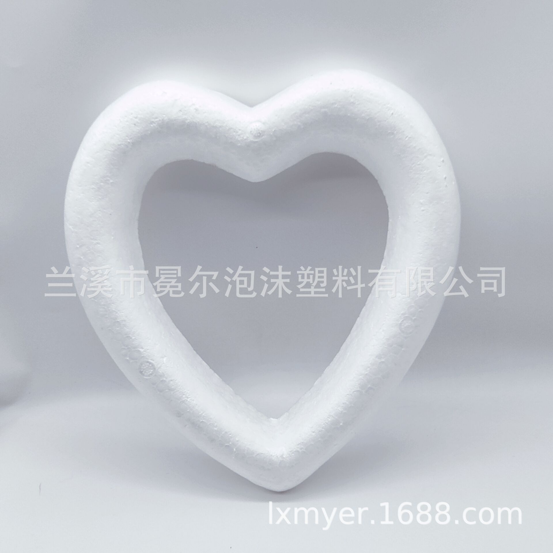 厂家直销泡沫球保丽龙30cm空桃心情人节爱心泡沫白色爱心配件