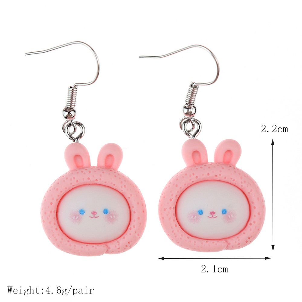 1 Pair Cute Sweet Fruit Heart Shape Plastic Resin Earrings display picture 1