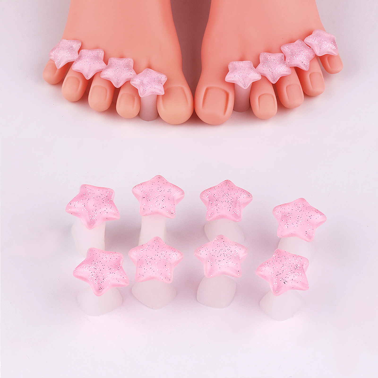 Divisor de dedos de silicona de uñas transfronterizo Divisor de dedos Flor estrella de cinco puntas Herramienta de uñas de dibujos animados Divisor de dedos