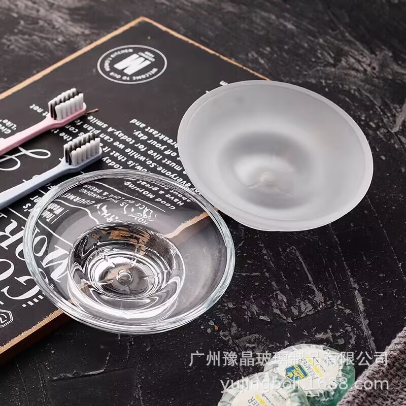 豫晶酒店宾馆客房专用透明肥皂碟玻璃圆形杯 烟灰缸 香皂碟肥皂盒