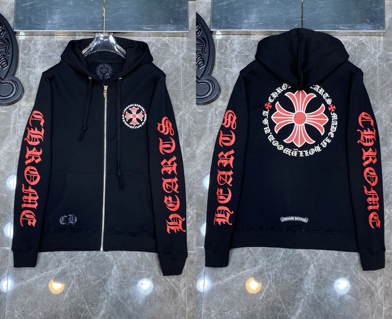 25ss正确版Chrome Hearts 克罗伈十字架连帽卫衣百搭潮流时尚批发|undefined