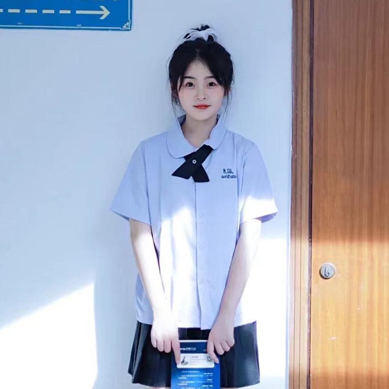 태국 스타일 학교 유니폼 JK 유니폼 여성 대학 스타일 노나 셔츠 전체 세트 남성과 여성을위한 고등학교 졸업 수업 세트