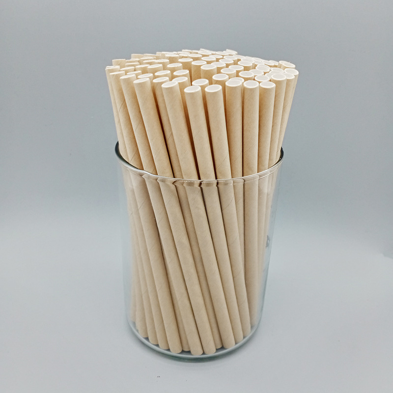 En stock al por mayor 6*145 paja de papel paja de café paja de papel desechable sola bolsa independiente engrosada cuatro capas