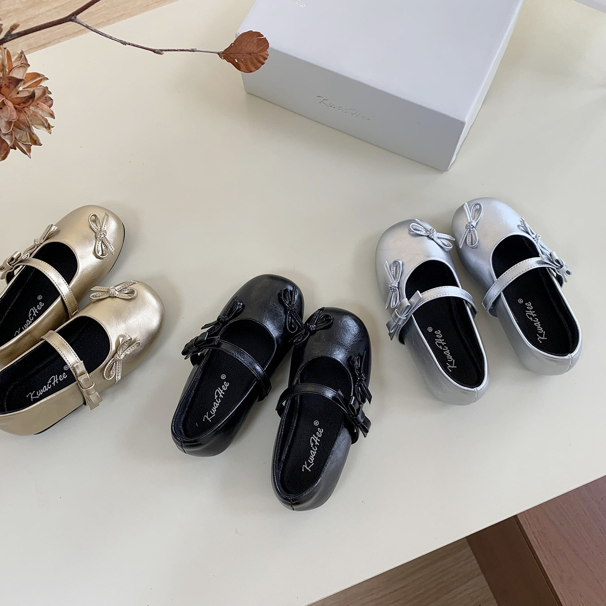 Girls' Soft-Soled Mary Jane Ballet Shoes 2025 Spring & Fall New Round-Toe Bow-Knot Flats-Soled Shoes Trendy