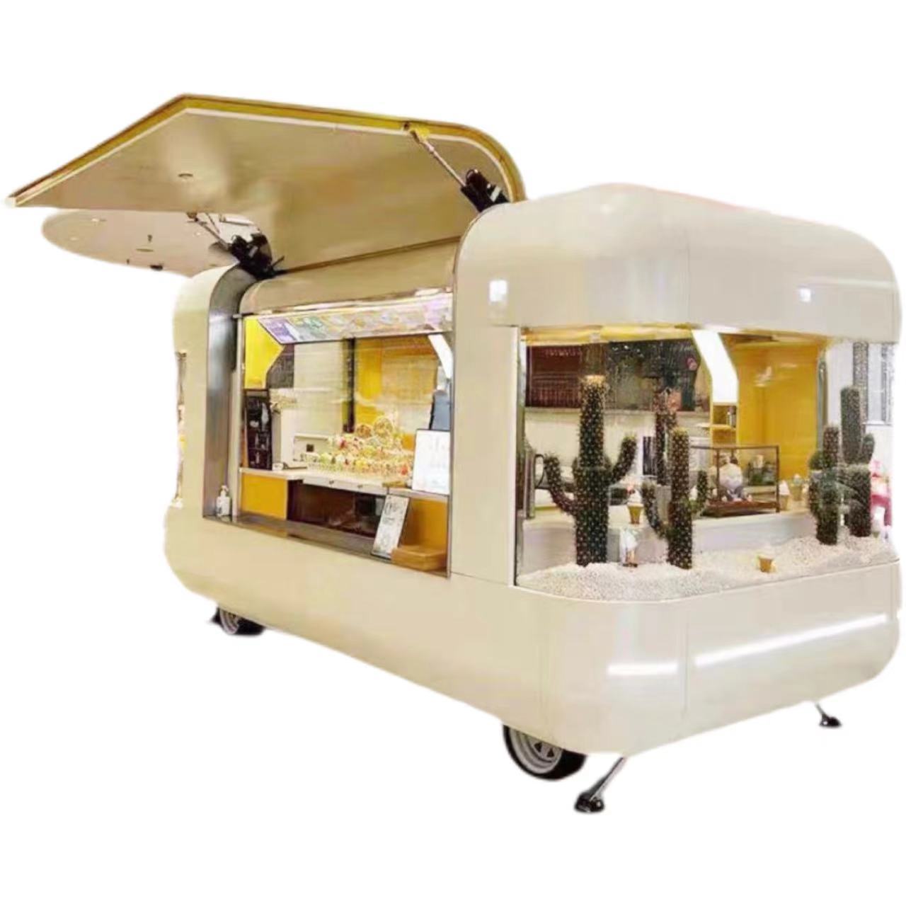 Carro de comedor, punto escénico, popularidad en línea, carro de comedor al aire libre, multifuncional comercial, té de leche, café, venta de snack